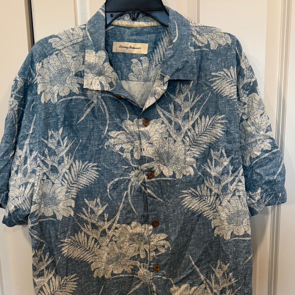 Tommy Bahama Denim Blue Tropical Shirt